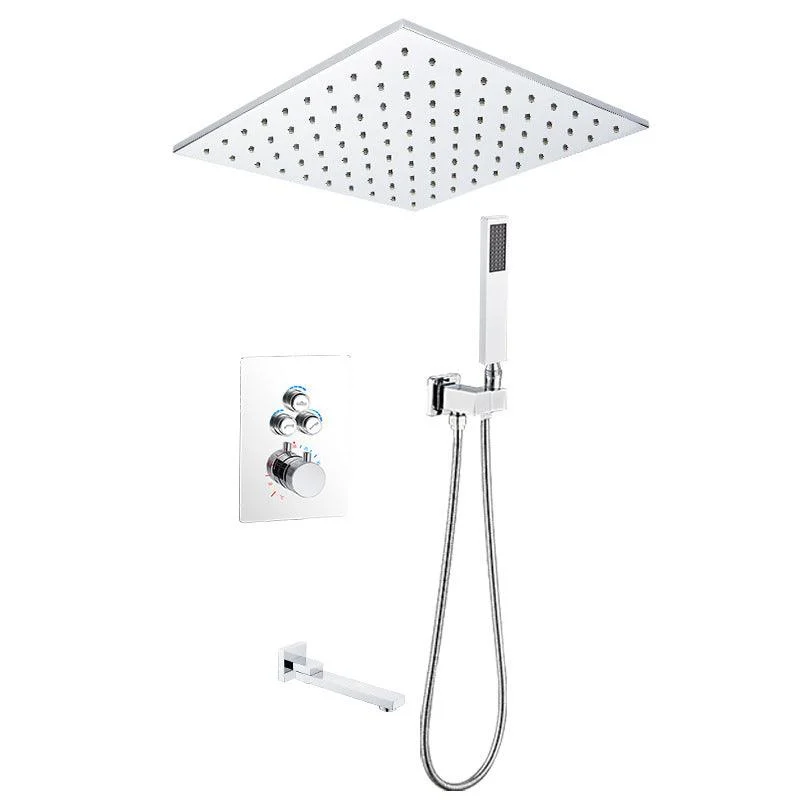 Modern Shower System Brass Temperature Control Adjustable Shower Head Shower Set -Bathlova