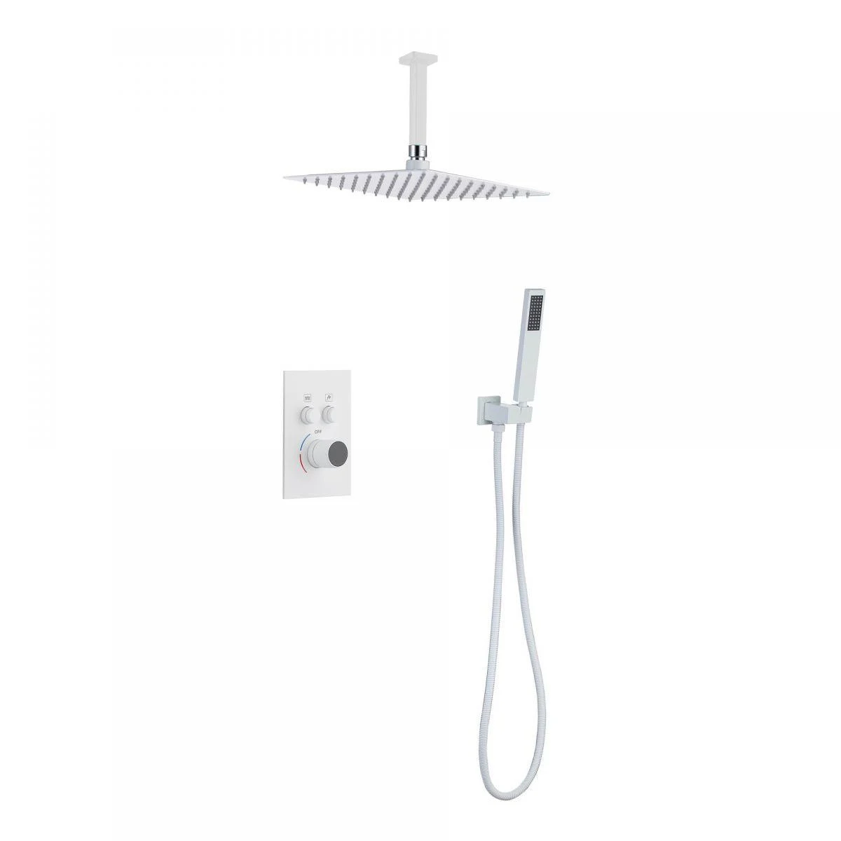 Modern Shower System Brass Temperature Control Ceiling Mounted Shower Combo -Bathlova