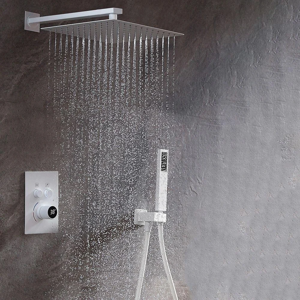 Modern Shower System Brass Temperature Control Ceiling Mounted Shower Combo -Bathlova