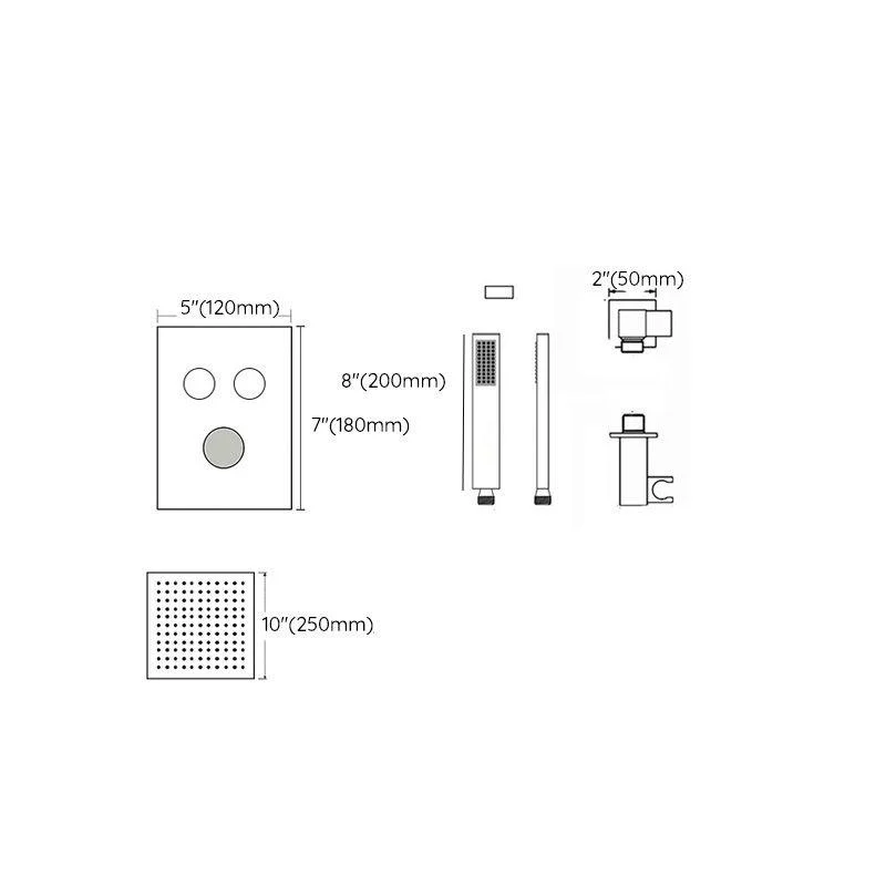 Modern Shower System Brass Temperature Control Ceiling Mounted Shower Combo -Bathlova