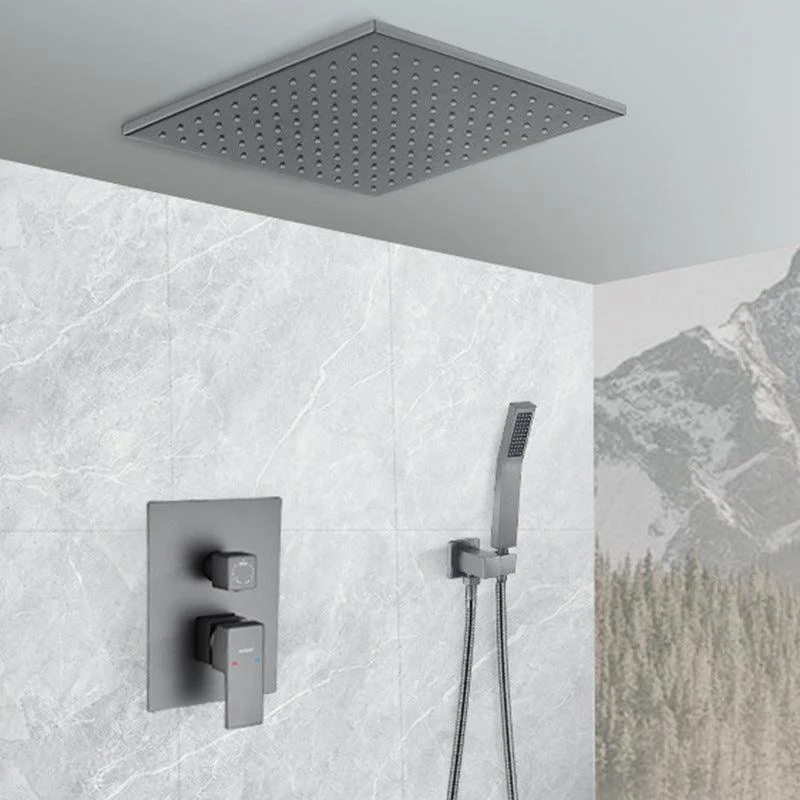 Modern Shower System Brass Temperature Control Ceiling Mounted Shower Head Combo -Bathlova