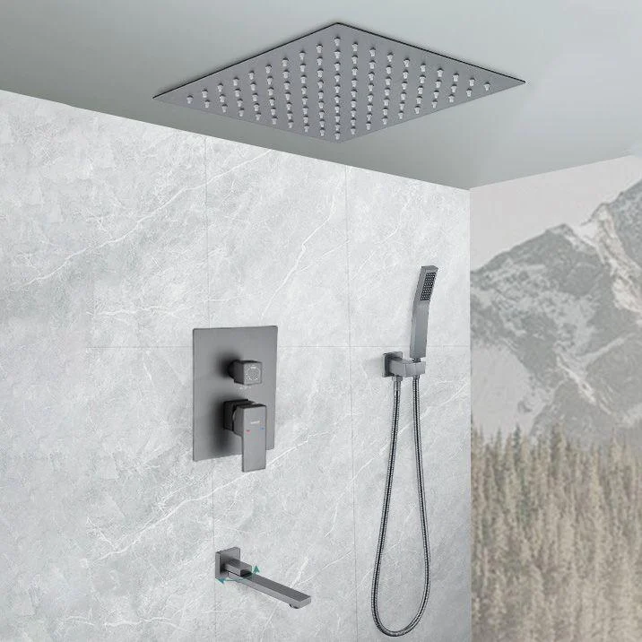 Modern Shower System Brass Temperature Control Ceiling Mounted Shower Head Combo -Bathlova