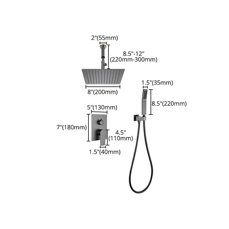 Modern Shower System Brass Temperature Control Ceiling Mounted Shower Tap -Bathlova