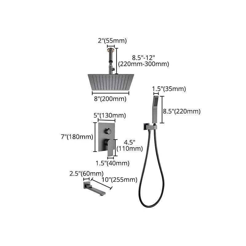 Modern Shower System Brass Temperature Control Ceiling Mounted Shower Tap -Bathlova