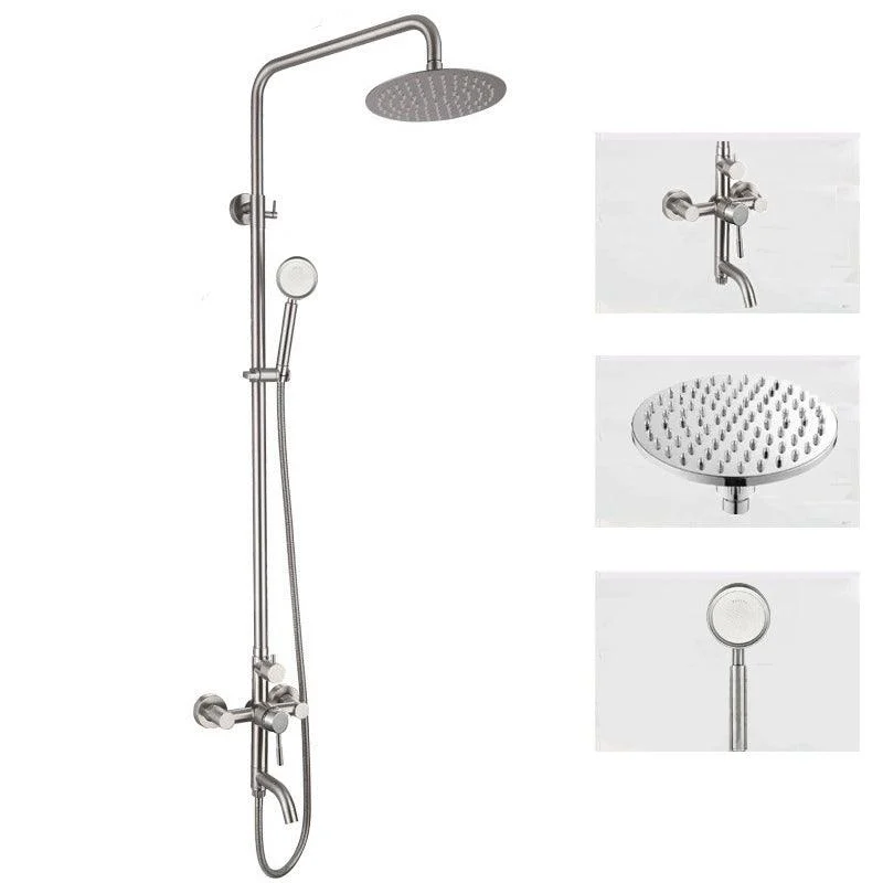 Modern Shower System Brass Temperature Control Handheld Shower Head Shower Set -Bathlova