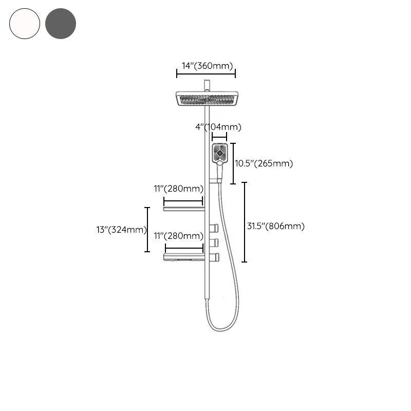 Modern Shower System Brass Thermostatic Handheld Shower Head Wall Mounted Shower Trim -Bathlova