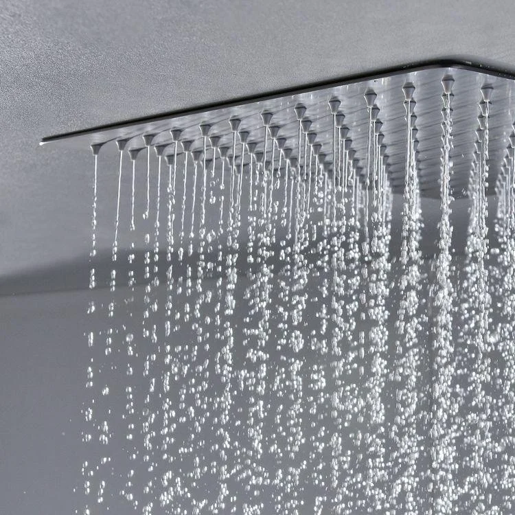 Modern Shower System Ceiling Mounted Square Dual Shower Head Shower Set -Bathlova