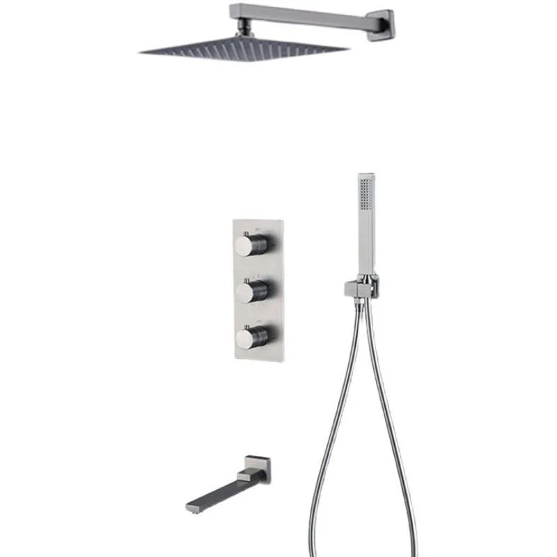 Modern Shower System Ceiling Mounted Square Dual Shower Head Shower Set -Bathlova