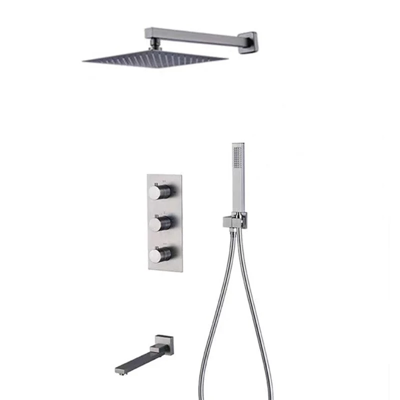 Modern Shower System Ceiling Mounted Square Dual Shower Head Shower Set -Bathlova