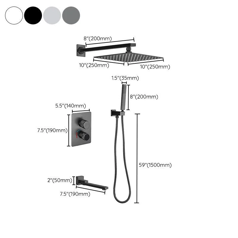 Modern Shower System Dual Shower Head Slide Bar Thermostatic Wall Mounted Shower Set -Bathlova