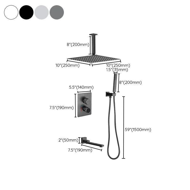 Modern Shower System Dual Shower Head Slide Bar Thermostatic Wall Mounted Shower Set -Bathlova