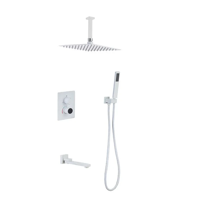 Modern Shower System Dual Shower Head Slide Bar Thermostatic Wall Mounted Shower Set -Bathlova