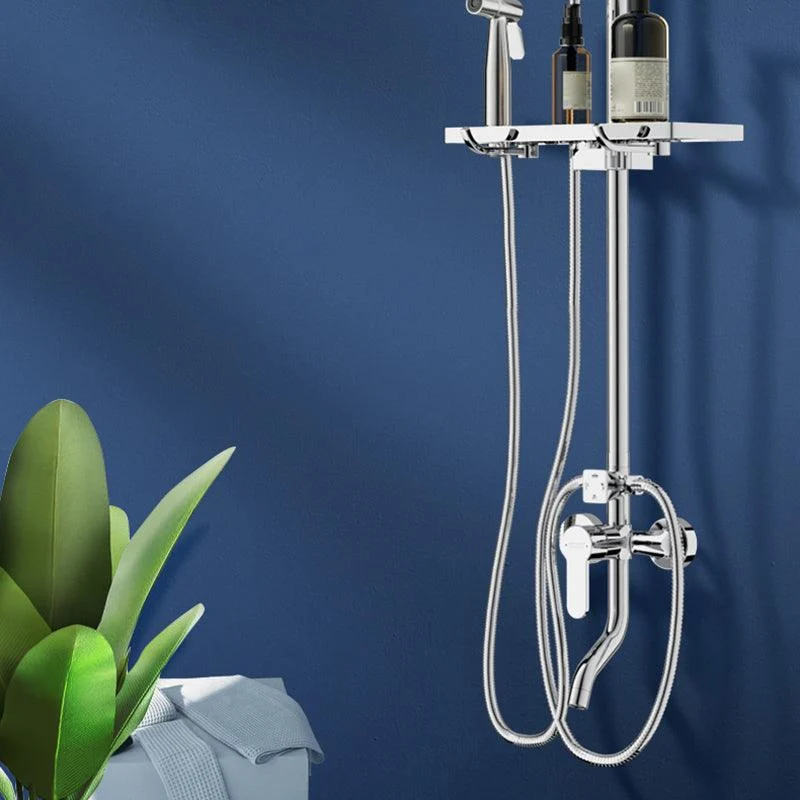 Modern Shower System Handle Lever Wall Mounted Copper Shower System -Bathlova