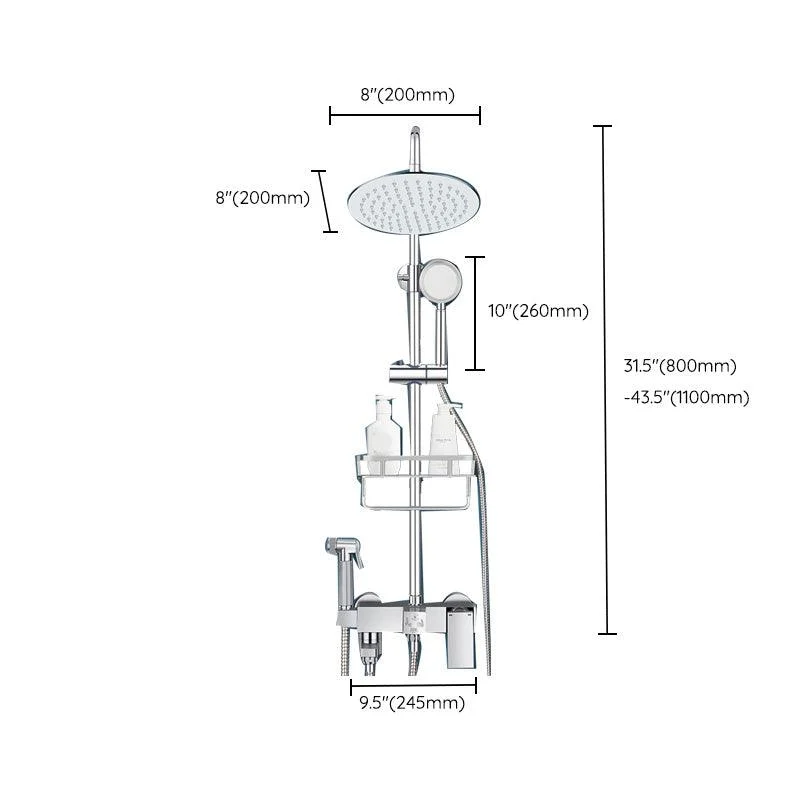 Modern Shower System Handle Lever Wall Mounted Spot Resist Copper Shower System -Bathlova