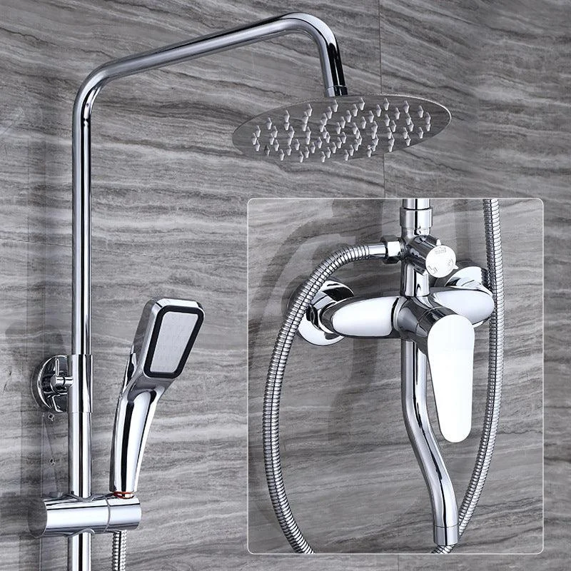 Modern Shower System Massage Jet Round Lever Handle Shower Trim -Bathlova