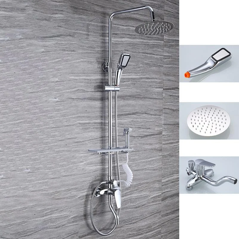 Modern Shower System Massage Jet Round Lever Handle Shower Trim -Bathlova