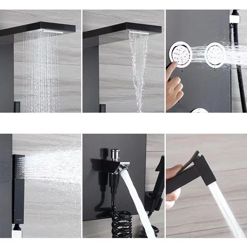 Modern Shower System Massage Jets Knob Hand Shower Ceiling Mounted Shower Trim -Bathlova