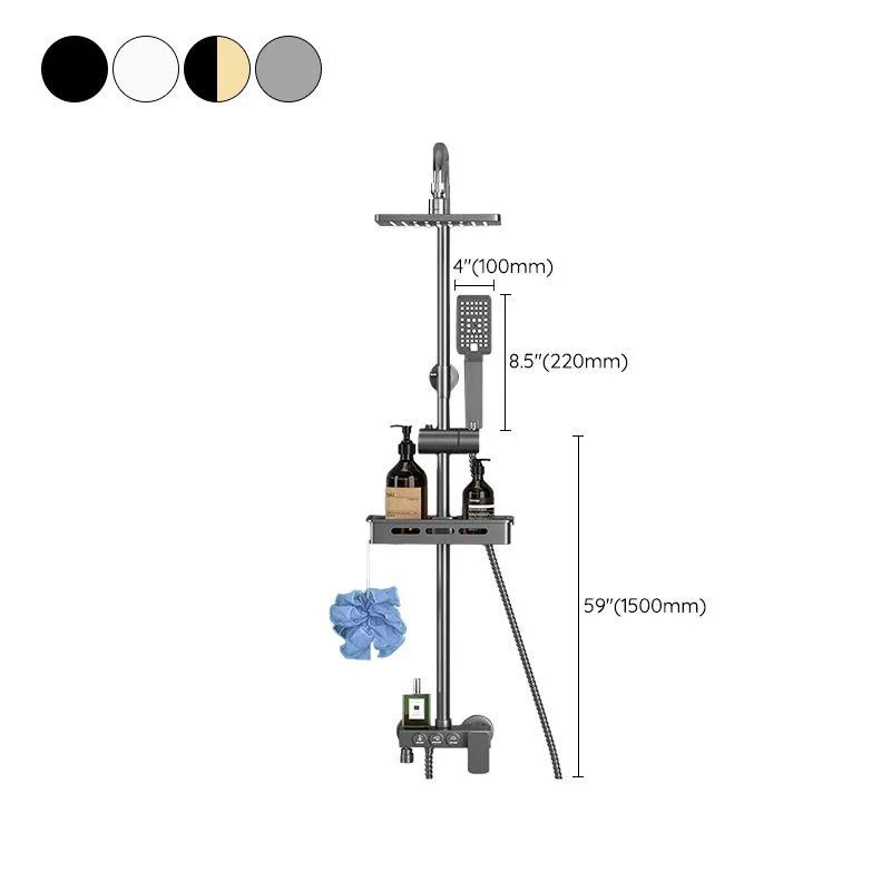 Modern Shower System Metal Adjustable Shower Head Wall Mounted Shower Head Combo -Bathlova