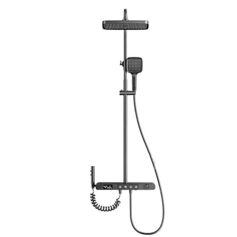 Modern Shower System Push Button Adjustable Spray Shower Trim -Bathlova