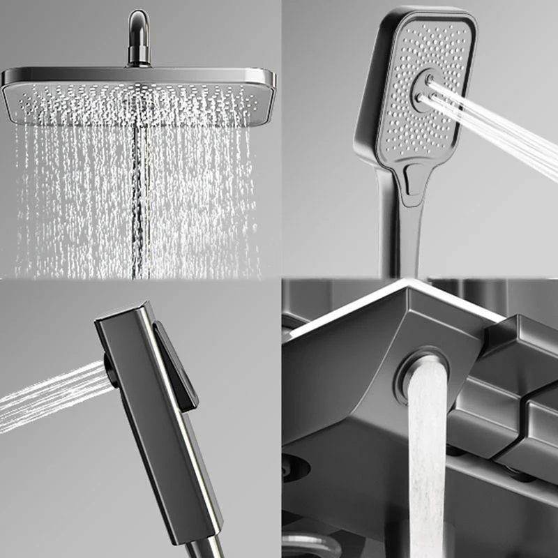 Modern Shower System Push Button Handle Wall Mounted Shower Head Combo -Bathlova