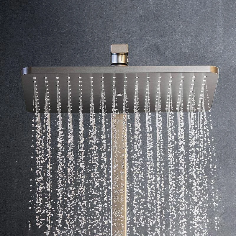 Modern Shower System Rectangle Handle Lever Wall Mounted Copper Shower System -Bathlova