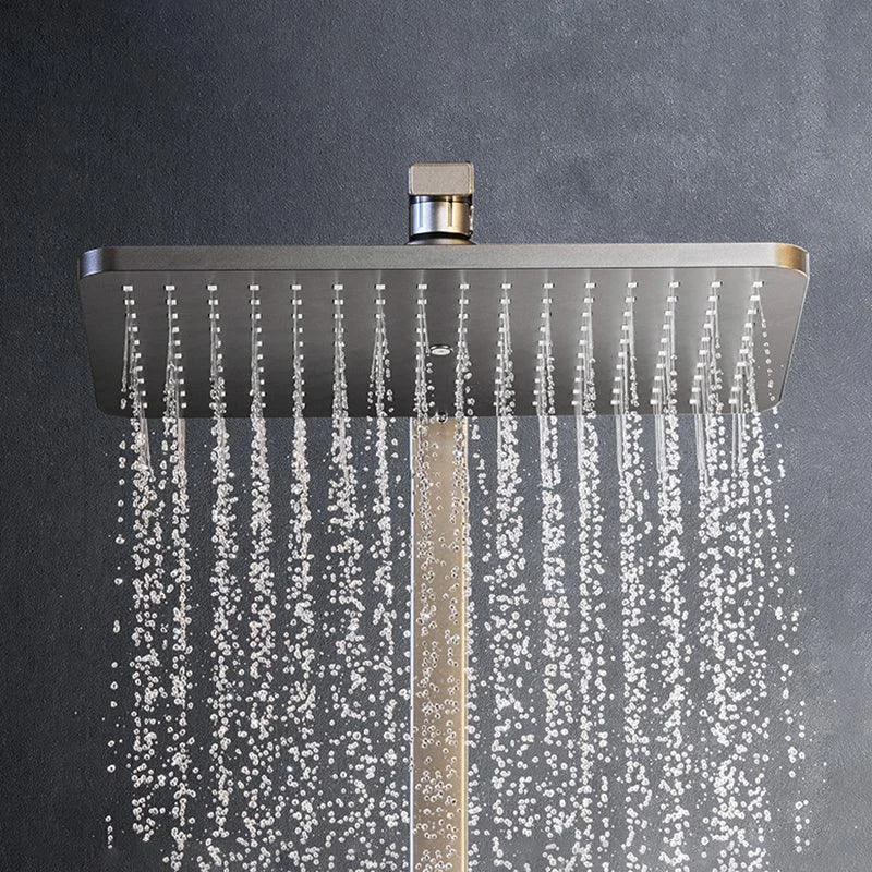 Modern Shower System Rectangle Handle Lever Wall Mounted Copper Shower System -Bathlova