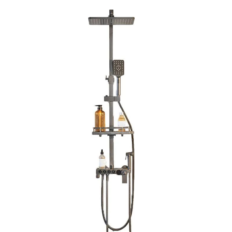 Modern Shower System Rectangle Handle Lever Wall Mounted Copper Shower System -Bathlova