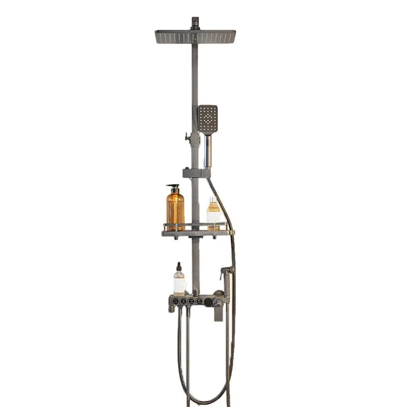 Modern Shower System Rectangle Handle Lever Wall Mounted Copper Shower System -Bathlova