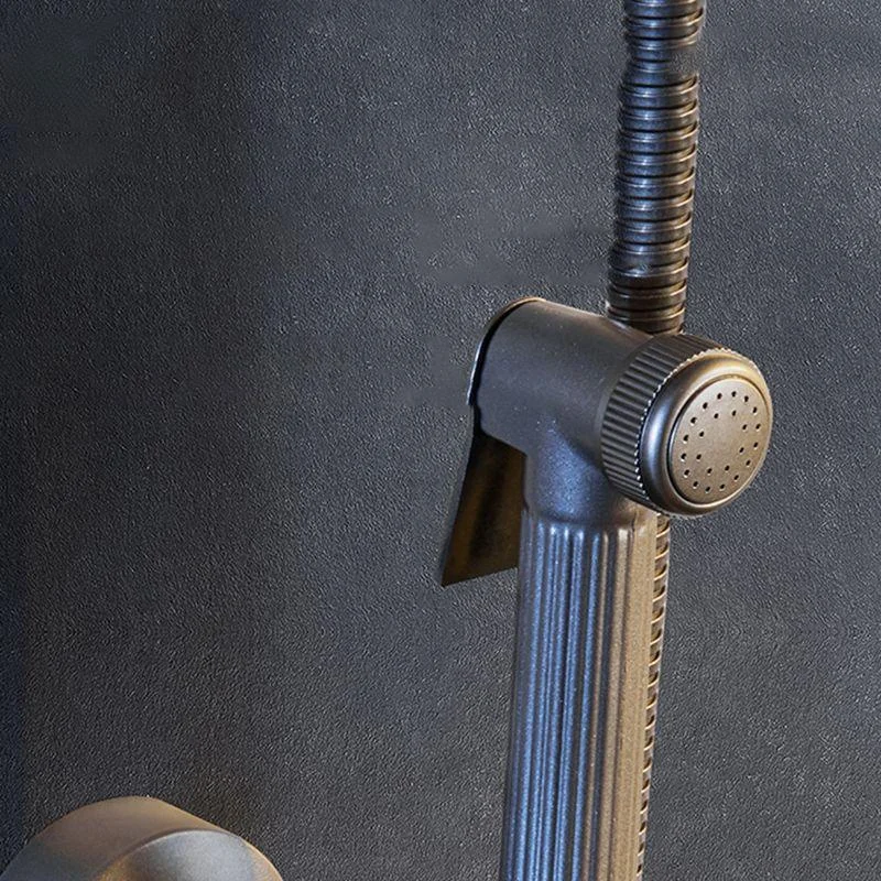 Modern Shower System Rectangle Handle Lever Wall Mounted Copper Shower System -Bathlova