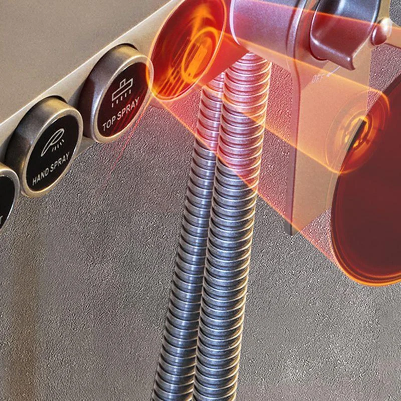 Modern Shower System Rectangle Handle Lever Wall Mounted Copper Shower System -Bathlova