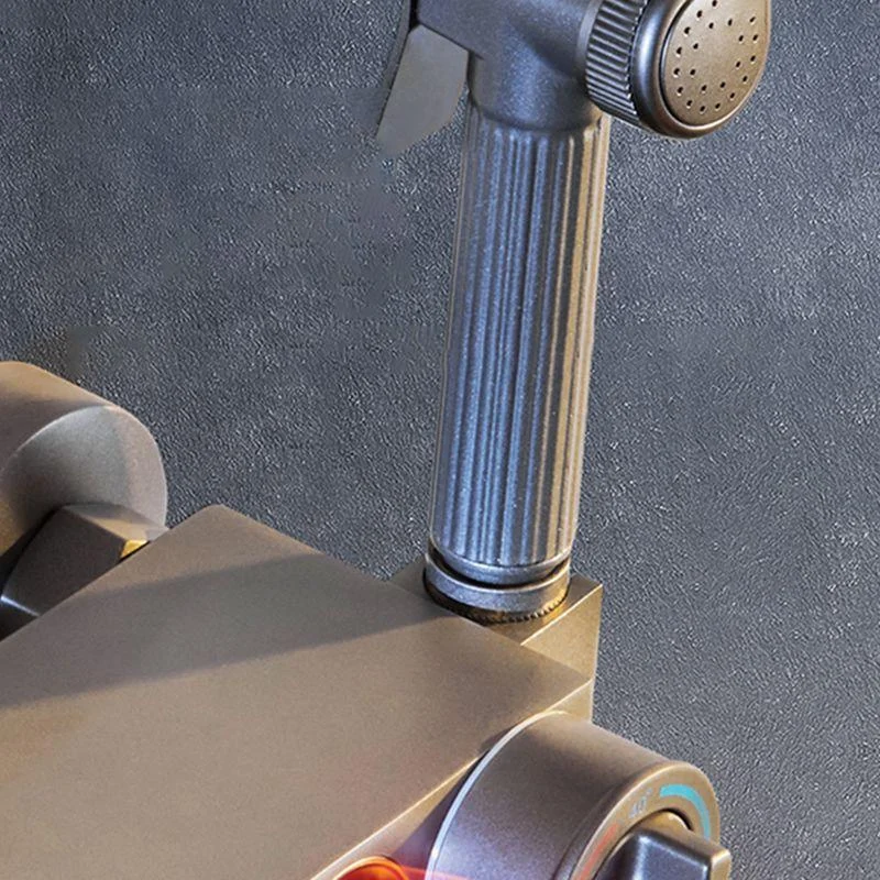 Modern Shower System Rectangle Handle Lever Wall Mounted Copper Shower System -Bathlova