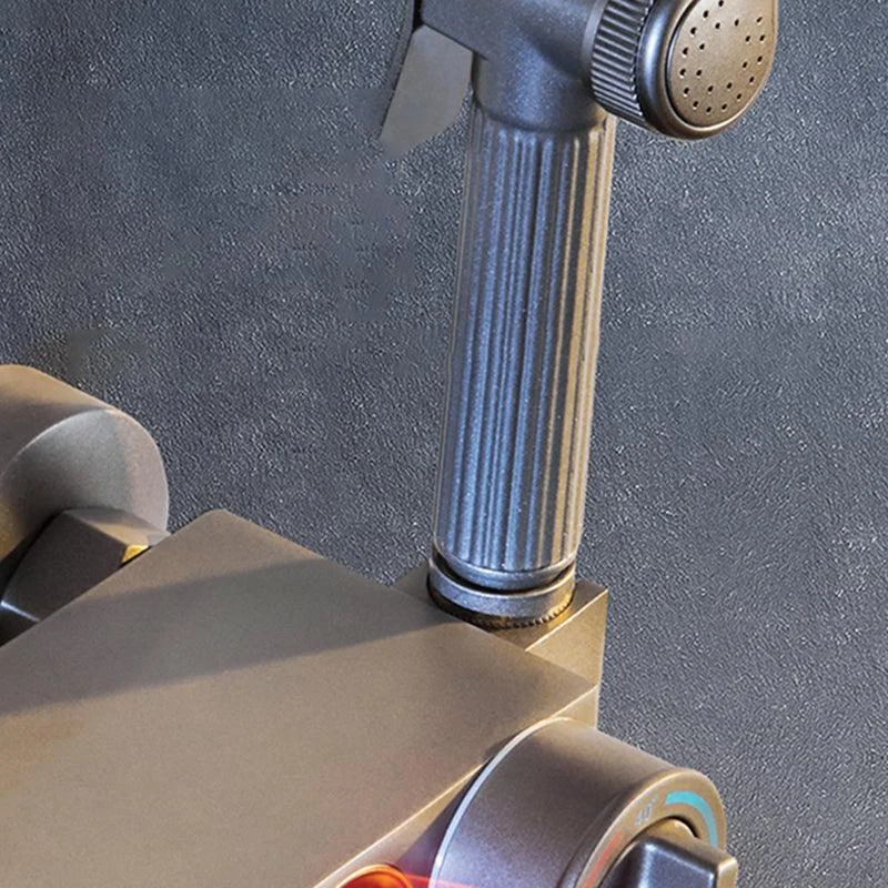 Modern Shower System Rectangle Handle Lever Wall Mounted Copper Shower System -Bathlova