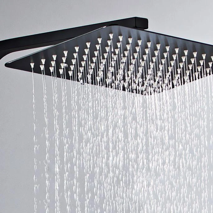 Modern Shower System Rectangle Spot Resist Handle Lever Wall Mounted Shower System -Bathlova