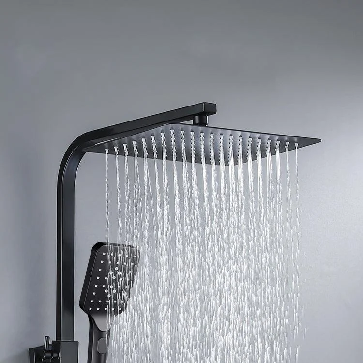 Modern Shower System Rectangle Spot Resist Handle Lever Wall Mounted Shower System -Bathlova