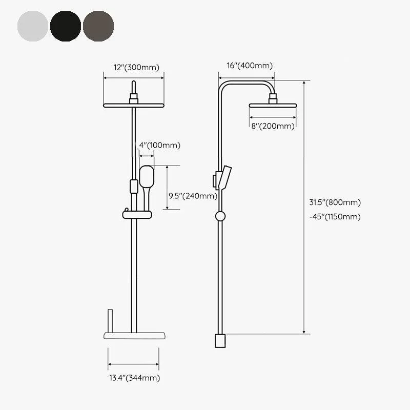 Modern Shower System Slide Bar Adjustable Shower Head Wall Mounted Shower Set -Bathlova