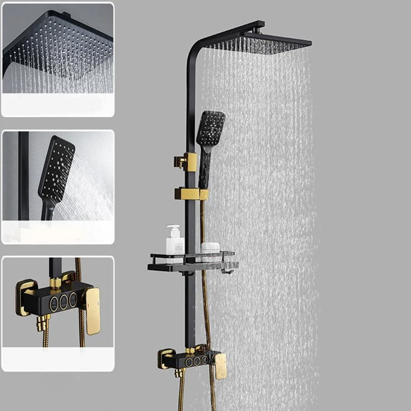 Modern Shower System Slide Bar Handheld Shower Head Wall Mounted Shower Set -Bathlova