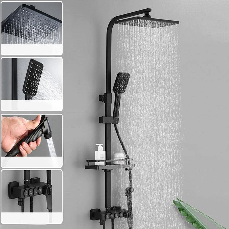 Modern Shower System Slide Bar Handheld Shower Head Wall Mounted Shower Set -Bathlova