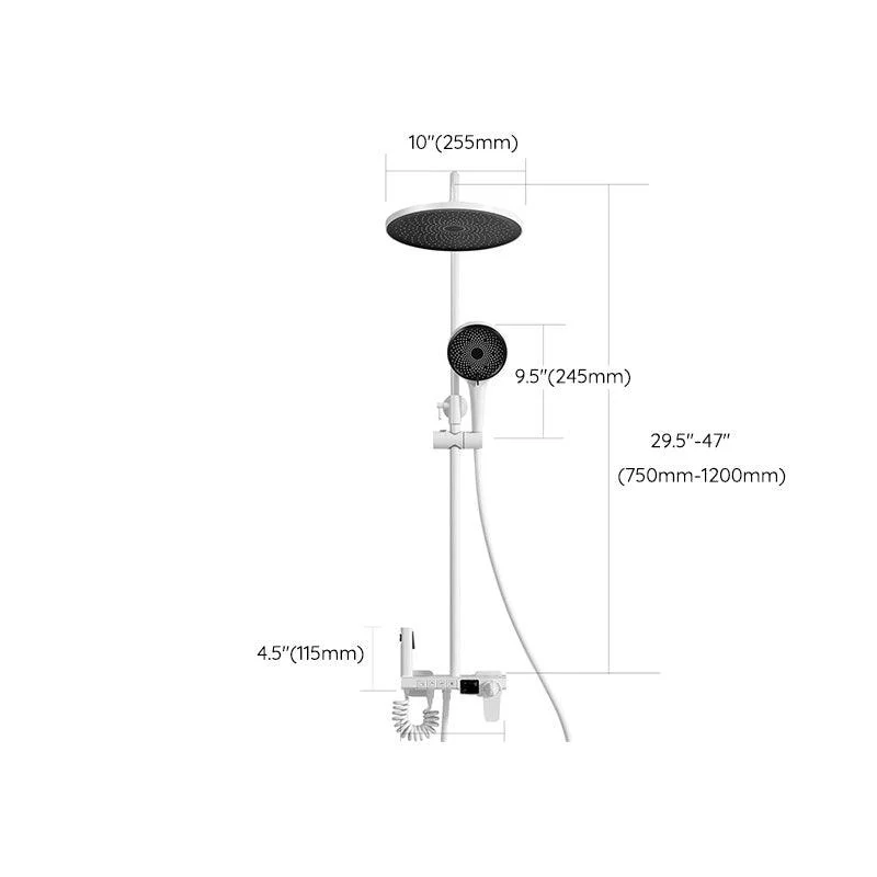 Modern Shower System Slide Bar Included Wall Mounted Shower Set -Bathlova