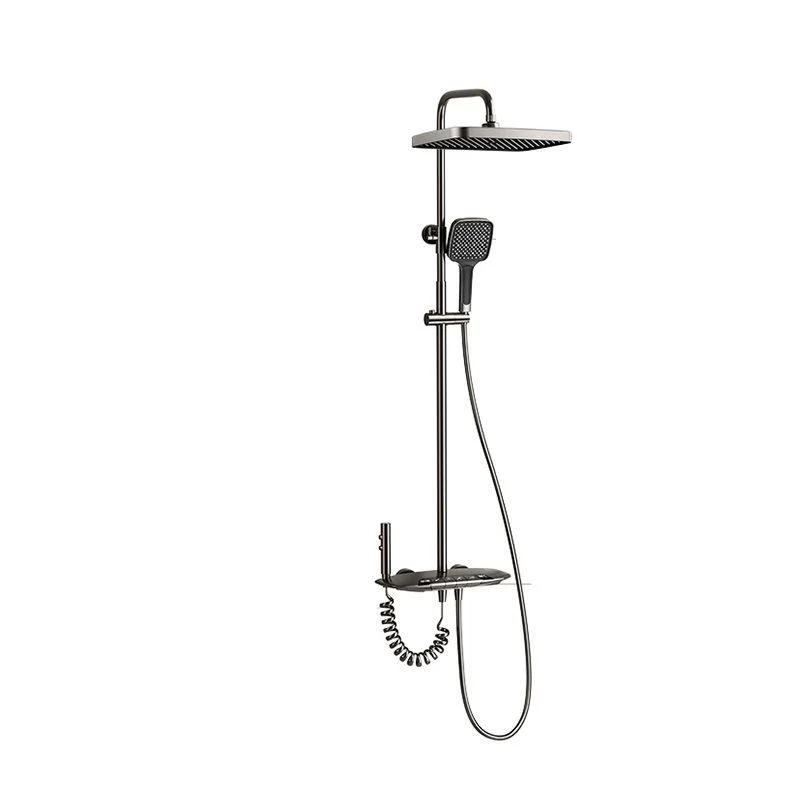 Modern Shower System Solid Color Dual Shower Head Shower Set with Slide Bar -Bathlova