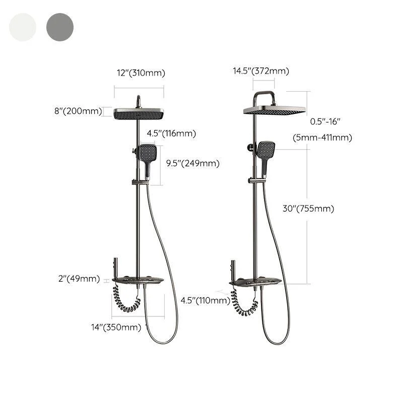 Modern Shower System Solid Color Dual Shower Head Shower Set with Slide Bar -Bathlova