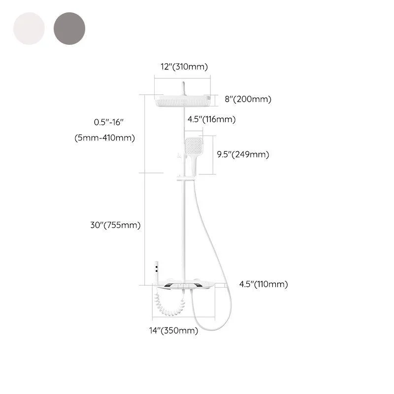 Modern Shower System Solid Color Thermostatic Bath Tub and Shower Head Set -Bathlova