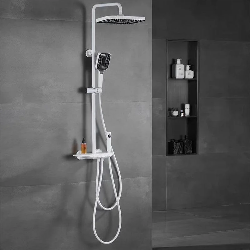 Modern Shower System Square Brass Temperature Control Wall Mounted Shower Combo -Bathlova