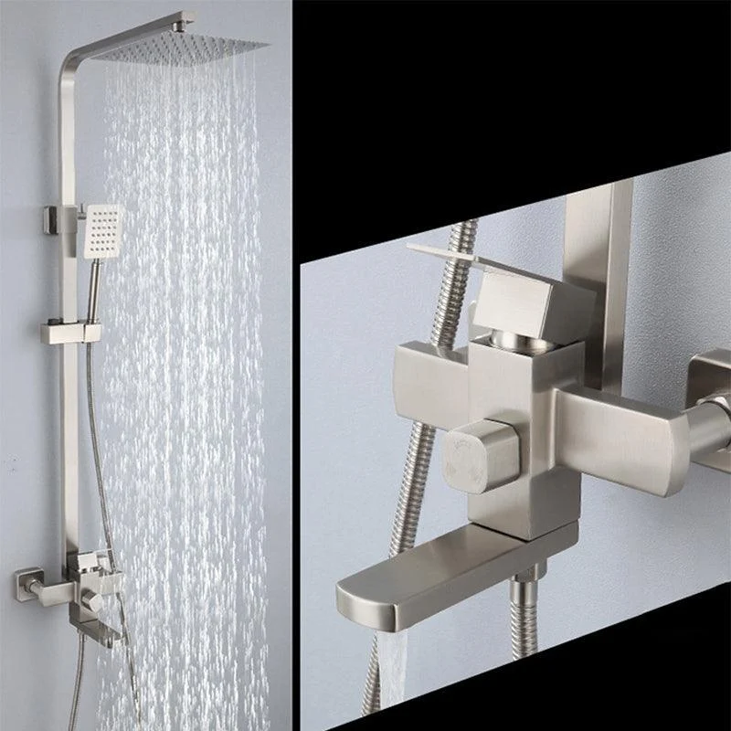 Modern Shower System Stainless Steel Temperature Control Wall Mounted Shower Set -Bathlova