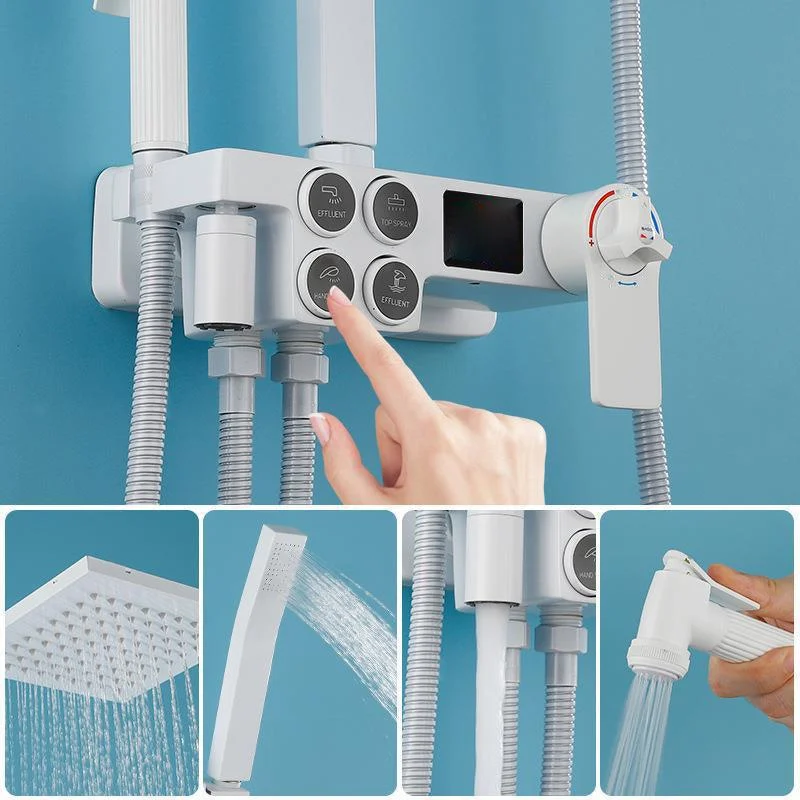 Modern Shower System Wall Mounted Rectangle Shower System with Hand Shower -Bathlova