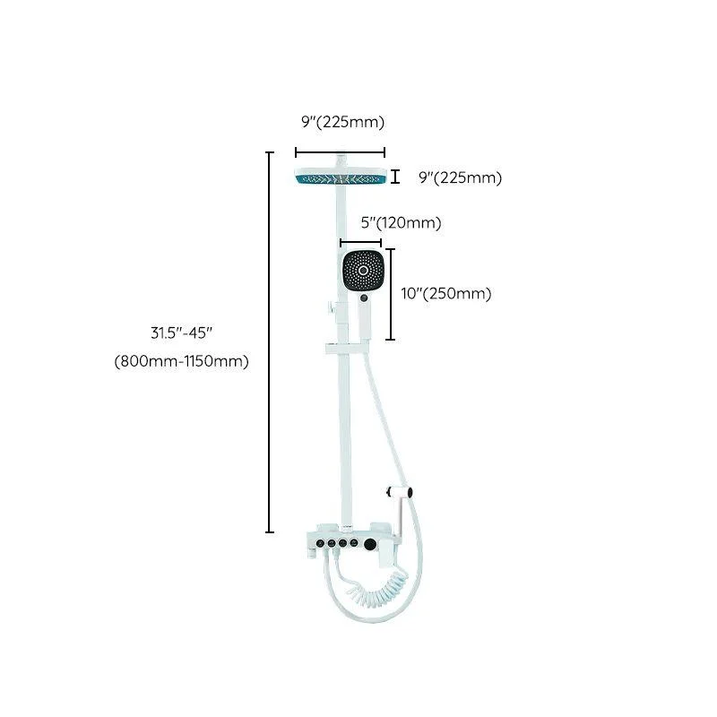 Modern Shower System Wall Mounted Rectangle Shower System with Hand Shower -Bathlova