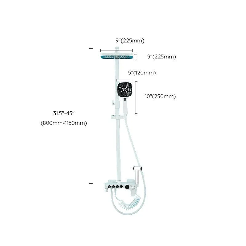 Modern Shower System Wall Mounted Rectangle Shower System with Hand Shower -Bathlova