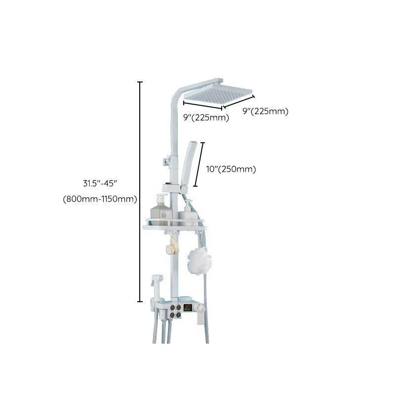 Modern Shower System Wall Mounted Rectangle Shower System with Hand Shower -Bathlova