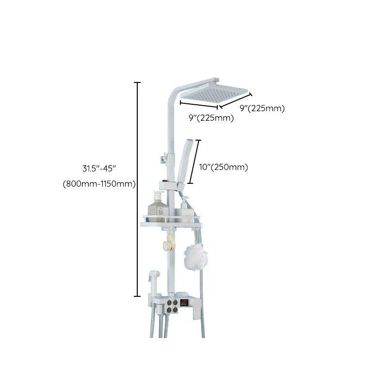 Modern Shower System Wall Mounted Rectangle Shower System with Hand Shower -Bathlova