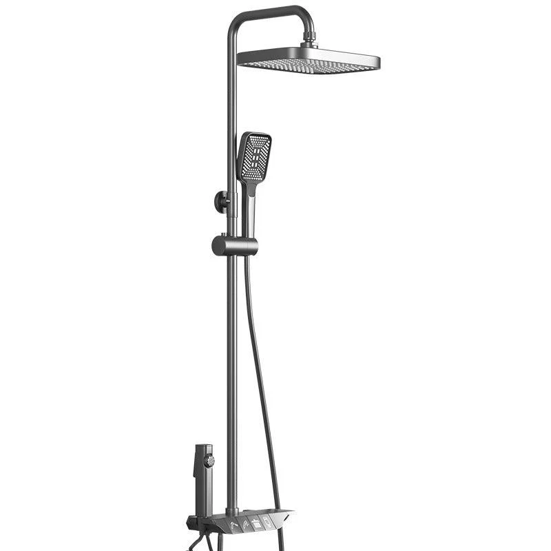 Modern Shower System Wall Mounted Spot Resist Rectangle Shower System with Hand Shower -Bathlova