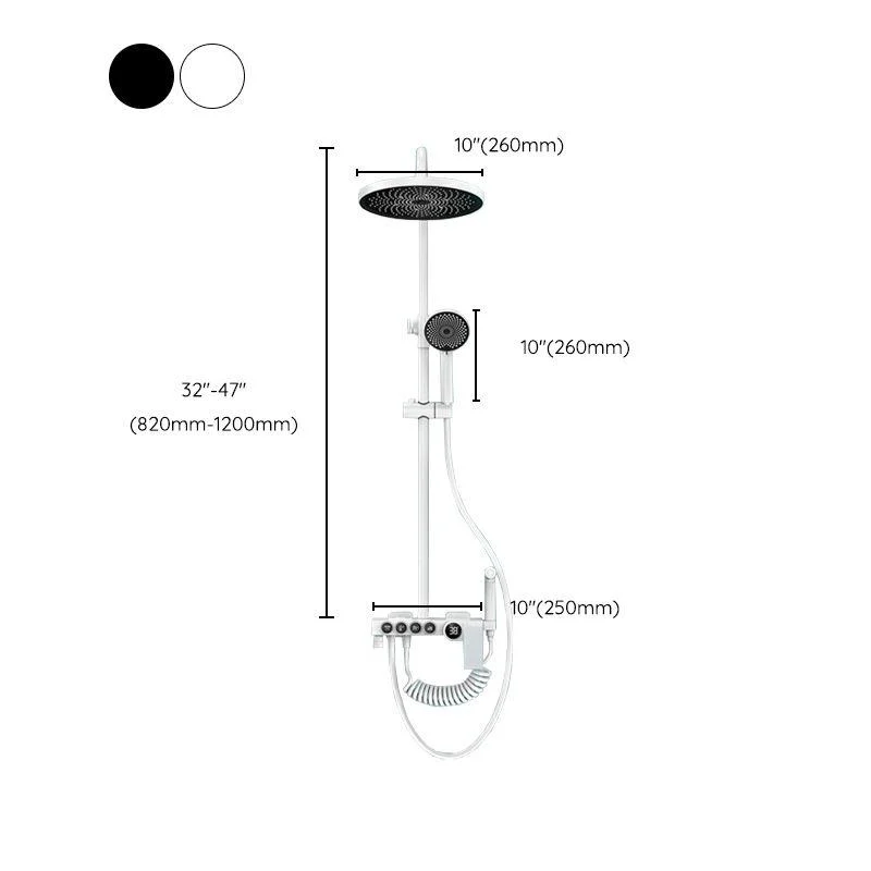 Modern Shower System Wall Mounted Spot Resist Round Shower System with Hand Shower -Bathlova